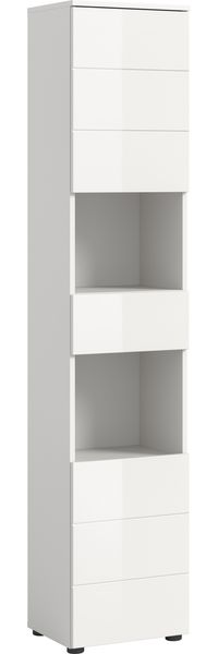 Hochschrank (B/H/T: 38x190x34 cm) in weiß hochglanz tiefzieh