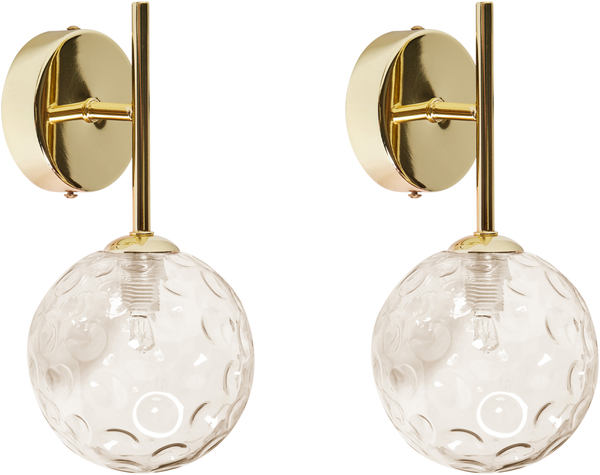 Wandlampe 2er Set ANADYR Beige Glas