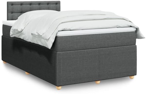 vidaXL Boxspringbett mit Matratze Dunkelgrau 120x190 cm Stoff 3287410
