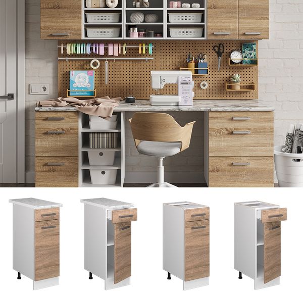 Unterschrank R-Line Sonoma 30 cm mit Schublade, ohne Arbeitsplatte Vicco Bild 2