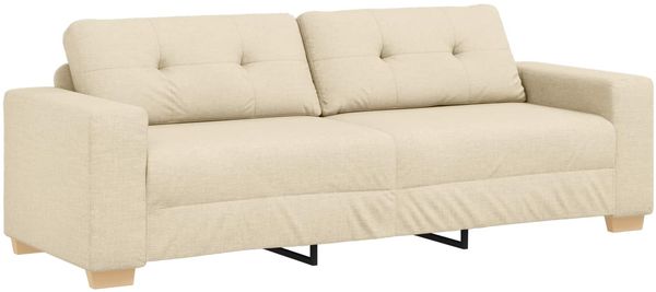 vidaXL 3-Sitzer-Sofa Creme 220 cm Stoff 4105095