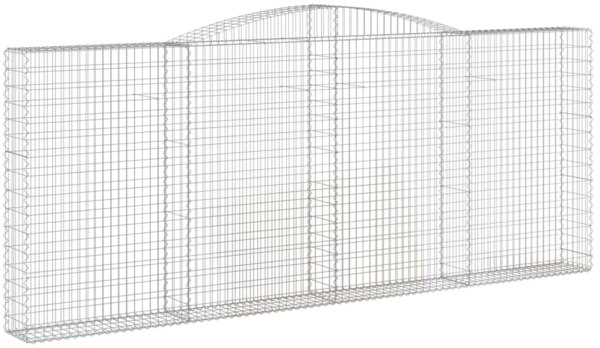 vidaXL Gabione mit Hochbogen 400x30x160/180 cm Verzinktes Eisen 153528