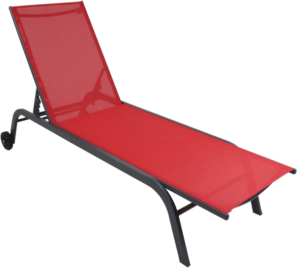 VCM Sonnenliege Sonlas 920274 Rot L. 192 x H. 32 x B. 58 cm