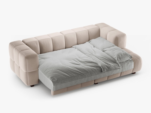 Micadoni Ecksofa Puma 3-Sitzer Rechts Samt Beige Bild 2