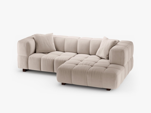 Micadoni Ecksofa Puma 3-Sitzer Rechts Samt Beige Bild 4