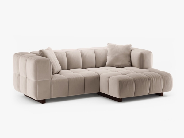 Micadoni Ecksofa Puma 3-Sitzer Rechts Samt Beige Bild 3