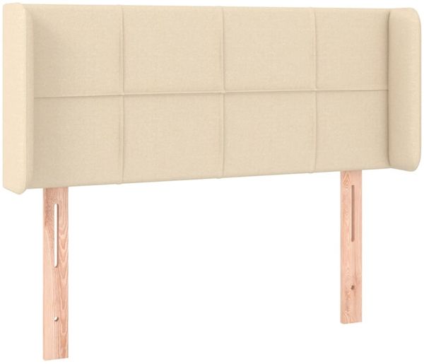 Kopfteil, Bettkopfteil, Minimalistisch mit Ohren Creme 93x16x78/88 cm Stoff
