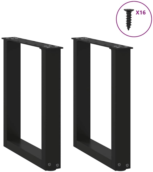 vidaXL Couchtischbeine U-Form 2 Stk. Schwarz 28x(42-43) cm Stahl 4013148 Bild 2