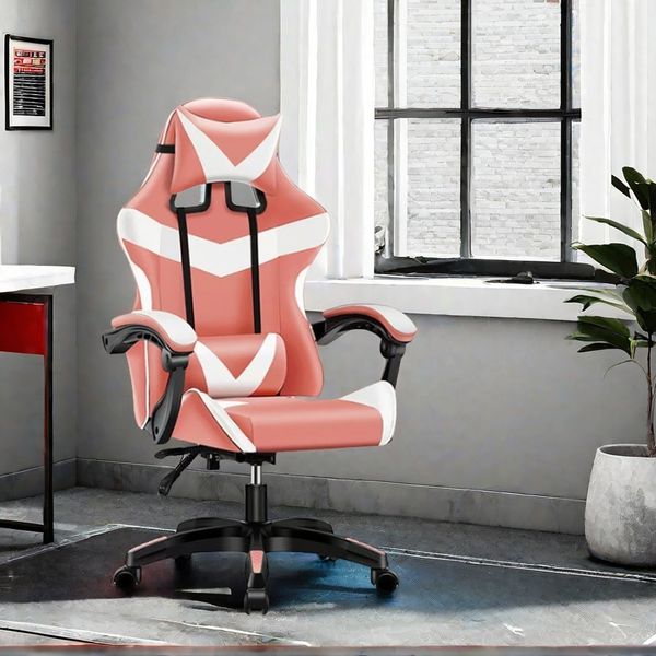 HTI-Living Drehstuhl Bürostuhl Pink/Weiß Krit Power (Stück, 1 St), Gaming Stuhl Drehstuhl Schreibtischstuhl