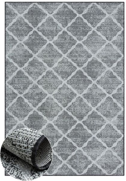Wohnando Teppich MY-RUG Outdoor-Teppich "Bonnie" 200x140 cm, grau, rechteckig, Höhe: 6 mm, mit modernem Muster, für Terrasse oder Balkon