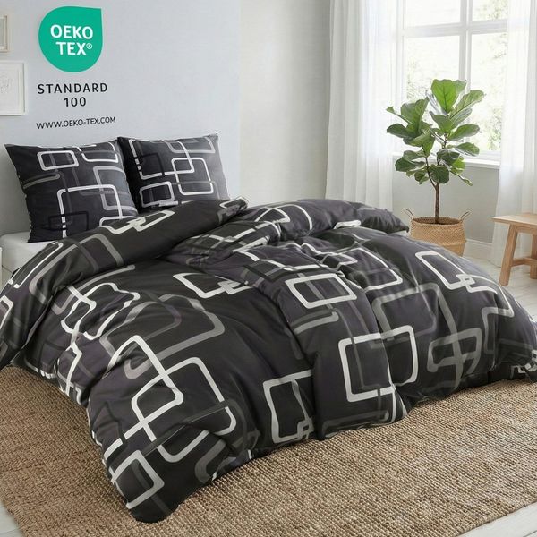 Kuscheli® Bettwäsche 135x200 4 teilig | ÖkoTex Zertifiziert & für Allergiker geeignet |Bettwäsche Set mit je 2 Bettbezügen 135x200 & Kissenbezügen 80x80 | modern Karos