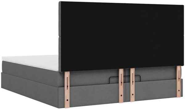 vidaXL Ottoman-Bett mit Matratzen Dunkelgrau 200x200 cm Stoff 3313349 Bild 10