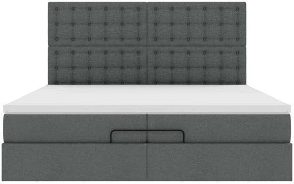 vidaXL Ottoman-Bett mit Matratzen Dunkelgrau 200x200 cm Stoff 3313349 Bild 6