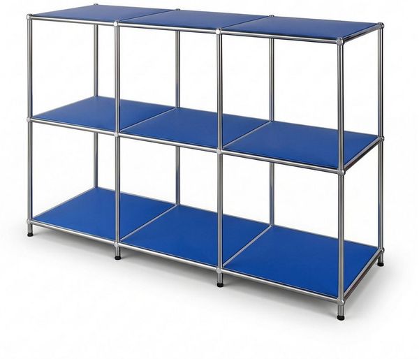 Floordirekt Sideboard Metall Concept Epure MK-018, Standregal Lowboard (Standregal Lowboard), verchromtes Metallgestell, 3 Ablagen, B116×T40×H82 cm