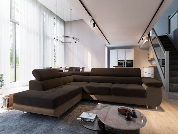 Masseno Ecksofa SELVA mit Schlaffunktion L-Form, Sofa mit Bettkasten