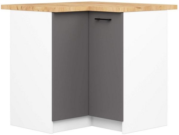 Raumhirsch Furniture Unterschrank Moderner Küchenunterschrank - Platzsparender Eckschrank - Küchenmodul (viele Farbvarianten - Maße 90 - 85 - 46 cm) 2 Türen, moderne Gestaltung, praktischer Stauraum