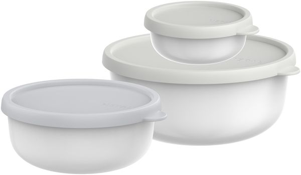 Mepal - Mikrowellengeschirr set 3-teilig Lumina - Frischhaltedosen mit Deckel für Kühlschrank, Gefrierschrank, Dampfgarer & Mikrowelle - Aufbewahrungsbox - 250 + 750 + 1500 ml - White