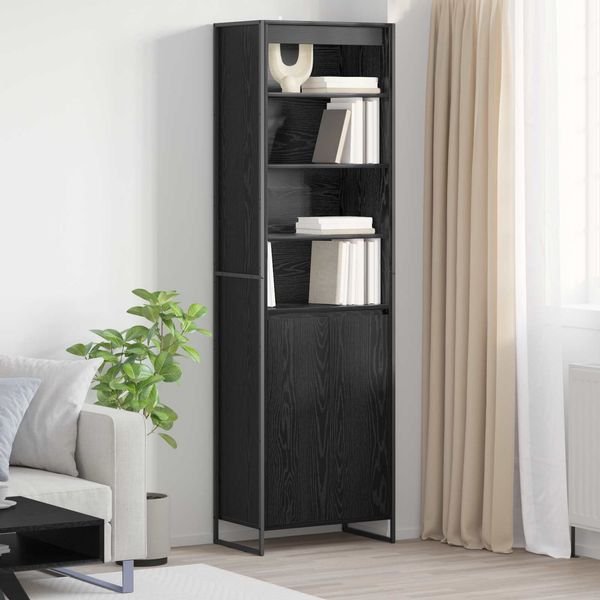 vidaXL Hohe Schränke Schwarz Eichen-Optik 60 x 36 x 200 cm 3403028