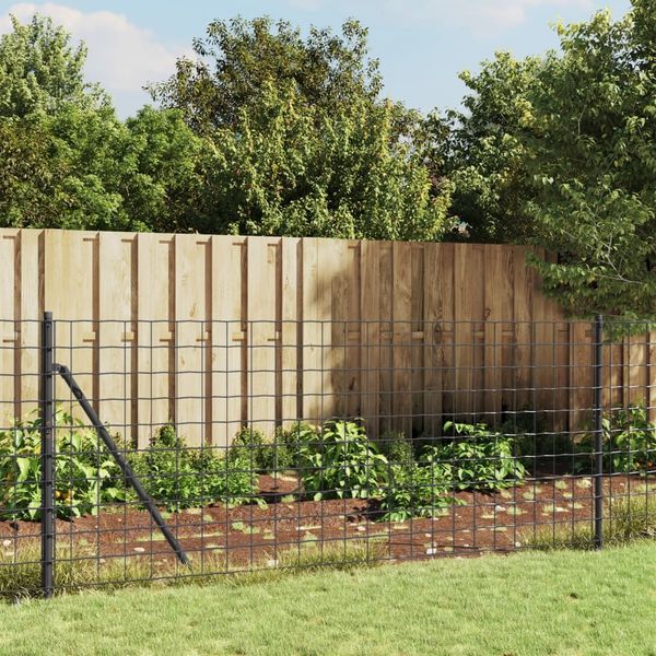 vidaXL Maschendrahtzaun mit Bodenhülsen Anthrazit 1x10 m 154273