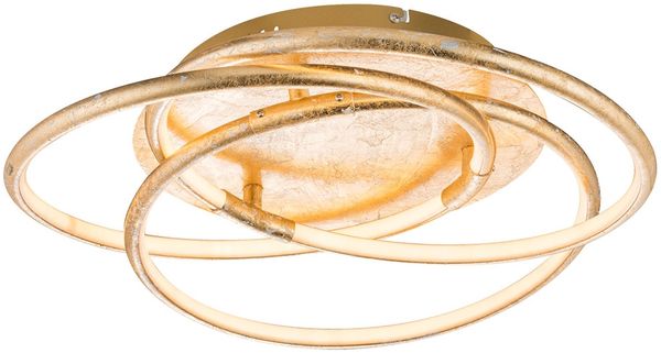 LED Deckenleuchte, gold, Ring Design, Alu, D 50 cm