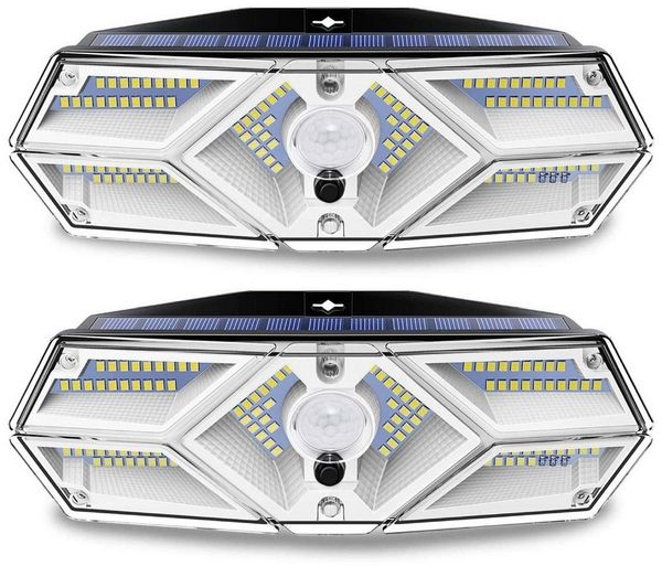 Rosnek LED Gartenleuchte Solar, Bewegungsmelder, wasserdicht, für Terrasse Garten Veranda, Warmweiss, Weiß, 3 Betriebsmodi, Rasen Hinterhof Garage Deko