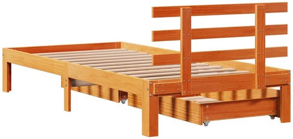 vidaXL Massivholzbett mit Schubladen Wachsbraun 100x200 cm Kiefer 3302026 Bild 8