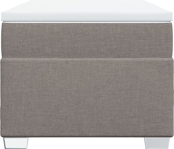 vidaXL Boxspringbett mit Matratze Taupe 90x200 cm Stoff 3285106 Bild 4