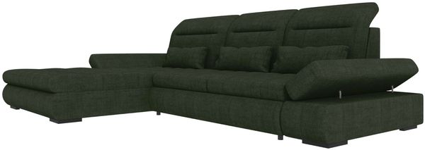 Ecksofa Ares L Form aus Samtstoff - Samtstoff - wintermoos - Links