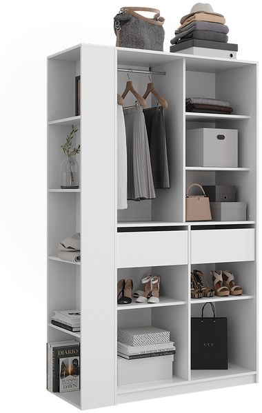 Kleiderschrank Elmo Weiß 50 x 200 cm 2er Set Vicco Bild 6