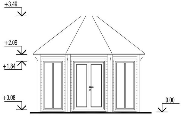 Gartenpavillon Modern 12 m² + 2 Fenstern Natur Bild 2