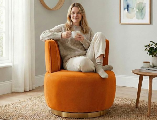 LVHOM Drehsessel 360° Moderner großer Drehstuhl, Akzentstühle – Samt/Teddy-Stoff (Ergonomische Rückenlehne und Bequemer Sitz, runde Sessel mit breiter Polsterung, flauschiger Stoffstuhl), für Wohnzimmer, Schlafzimmer, Wartezimmer, Büro
