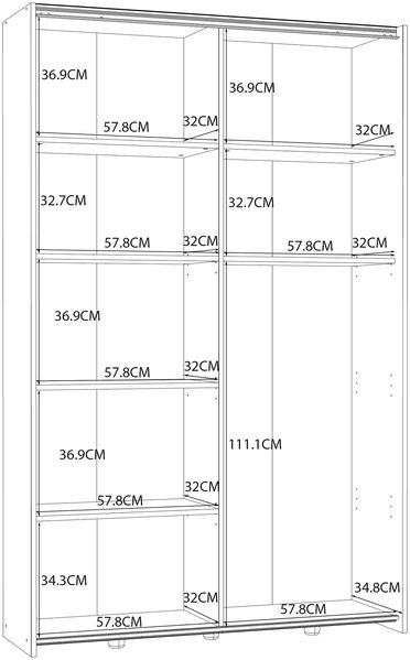 Mehrzweckschrank >OZZULA< 6 Böden, 2 Türen, in Weiss - 120,1x190,5x41,6cm (BxHxT) Bild 7