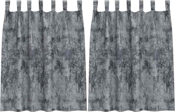 vidaXL Samtvorhänge mit Vorhängen 2 pcs Silber Grau 140 x 140 cm Samt 4107718