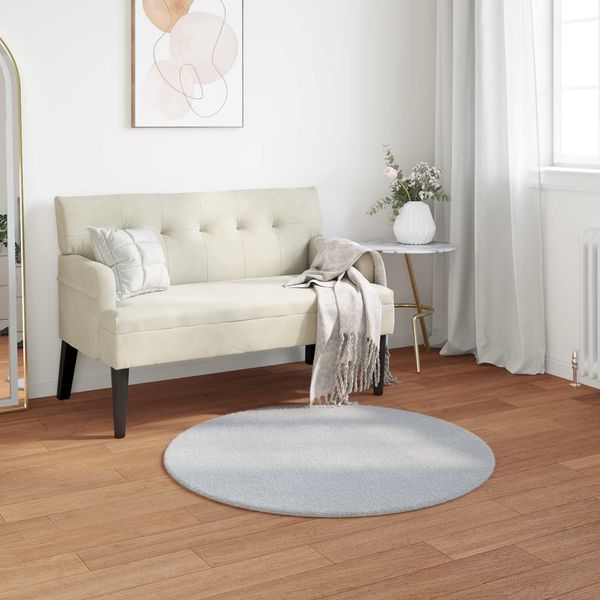 vidaXL Rutschfester Teppich aus Kunstkaninchenfell OLITE Grau Ø 80 cm 42021689