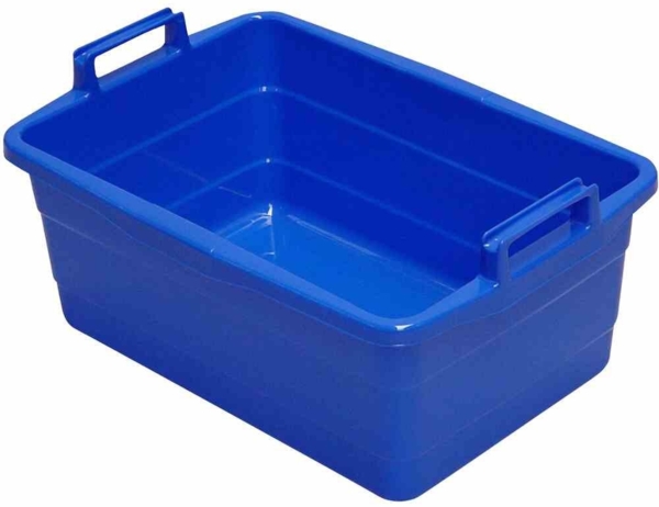 Lockweiler Wanne eckig 50 cm/26 l blau hochstehende Griffe