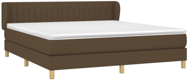 vidaXL Boxspringbett mit Matratze Dunkelbraun 160x200 cm Stoff 3126976 Bild 2