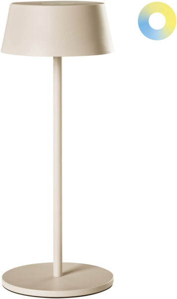 Kabellose LED Tischlampe GUDER mit Dimmer Metall Beige