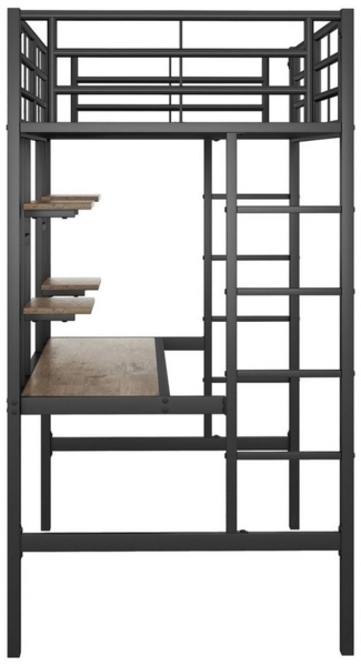 REDOM Bett Eisenbett, Bettgestell Metallbett, Hochbett mit Schreibtisch (Für Kinder, Jugendliche und Erwachsene, 90x200cm), Matratze nicht enthalten Bild 3