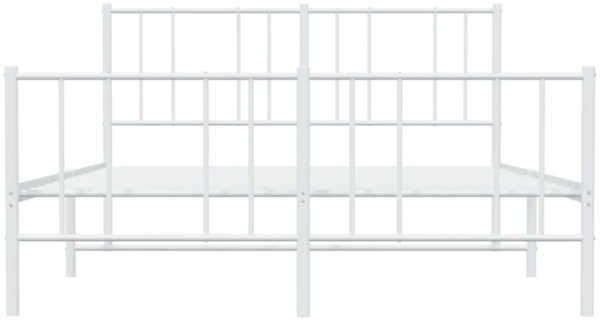 vidaXL Bettgestell mit Kopf- und Fußteil Metall Weiß 140x190 cm 352547 Bild 3