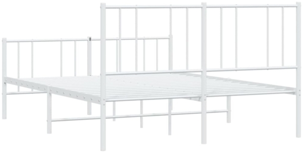 vidaXL Bettgestell mit Kopf- und Fußteil Metall Weiß 140x190 cm 352547 Bild 10