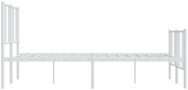 vidaXL Bettgestell mit Kopf- und Fußteil Metall Weiß 140x190 cm 352547 Bild 5