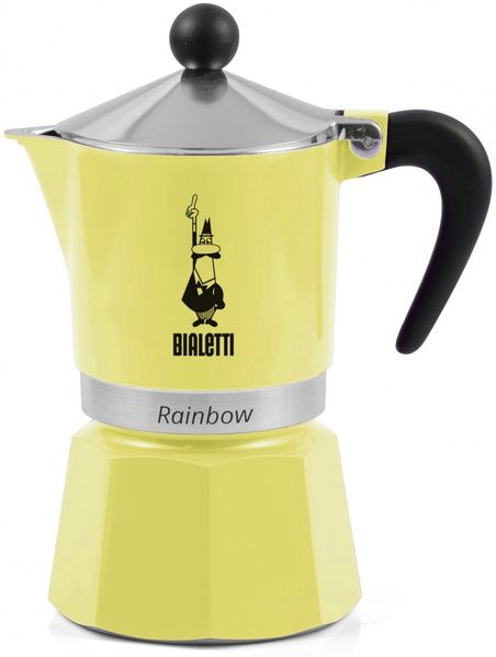 Bialetti Espressokocher Mokka Espressokanne Primavera Rainbow 3 Tassen gelb 6537