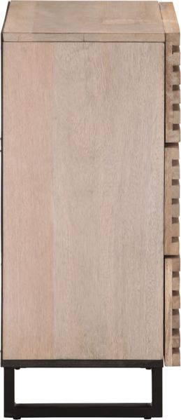 vidaXL Sideboard Weiß 60x34x75 cm Massivholz Mango 377454 Bild 3