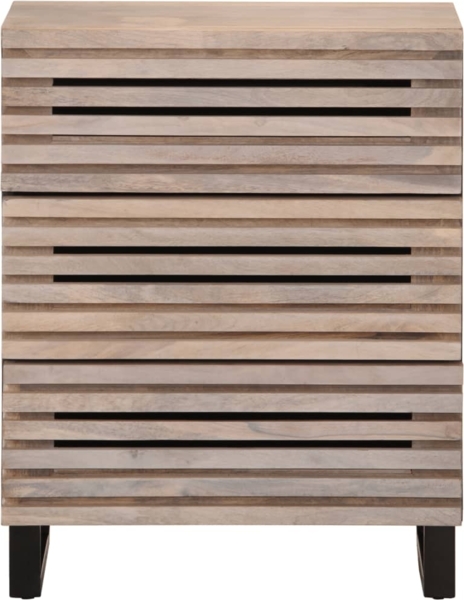 vidaXL Sideboard Weiß 60x34x75 cm Massivholz Mango 377454