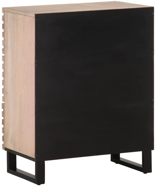 vidaXL Sideboard Weiß 60x34x75 cm Massivholz Mango 377454 Bild 4