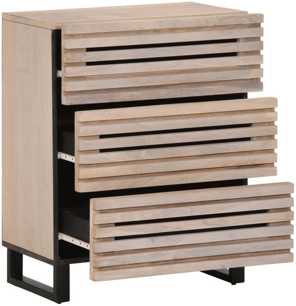 vidaXL Sideboard Weiß 60x34x75 cm Massivholz Mango 377454 Bild 5