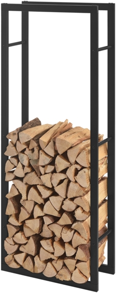 Kaminholzregal Kasan 60x150x25 cm Stahl Schwarz en. casa