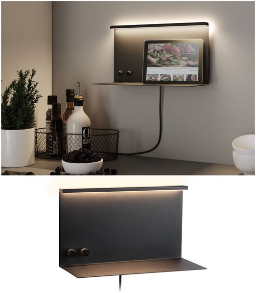 Paulmann 96773 LED Wandleuchte Jarina USB C Schwarz matt dimmbar