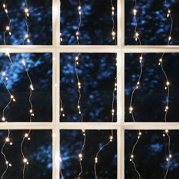 Lights4fun LED-Lichtervorhang 200er LED Micro Lichtervorhang warmweiß