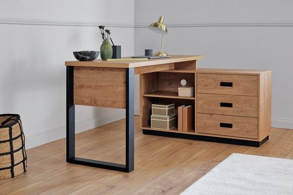 Jahnke Eckschreibtisch RIVA C 150 E (1-St), wechselseitig montierbar, Stauraum & Kabeldurchführung, Breite 150 cm
